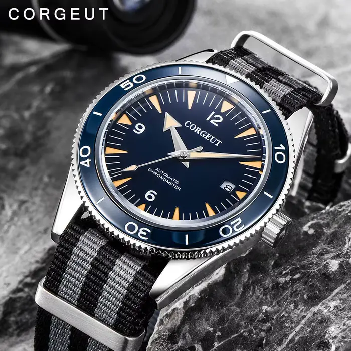 CORGEUT 41mm hommes d'affaires montre de luxe NH35 automatique mécanique verre saphir