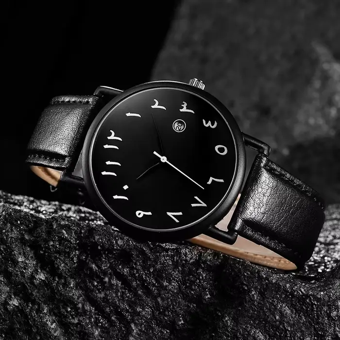Montre-bracelet en cuir de luxe pour hommes