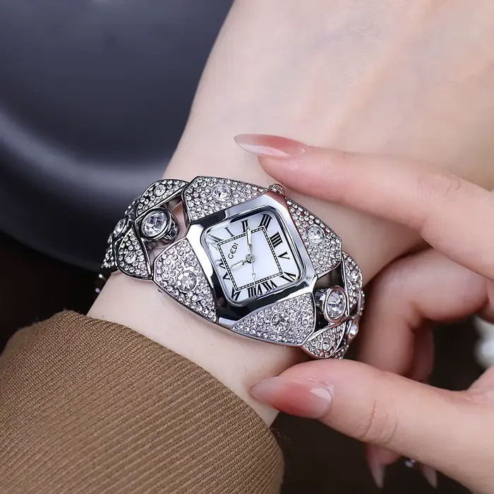 Montre pour femmes GEDI luxe léger diamants incrustés bracelet haut de gamme étanche rétro mode montre à quartz cadeau pour femmes occasions spéciales