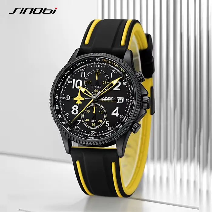 Nouveau SINOBI Design créatif avion chronographe montres pour hommes Original genève calendrier homme