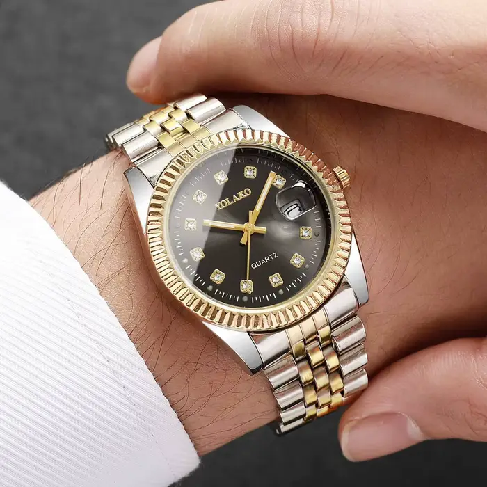 Montres d'affaires de luxe en strass pour hommes et femmes