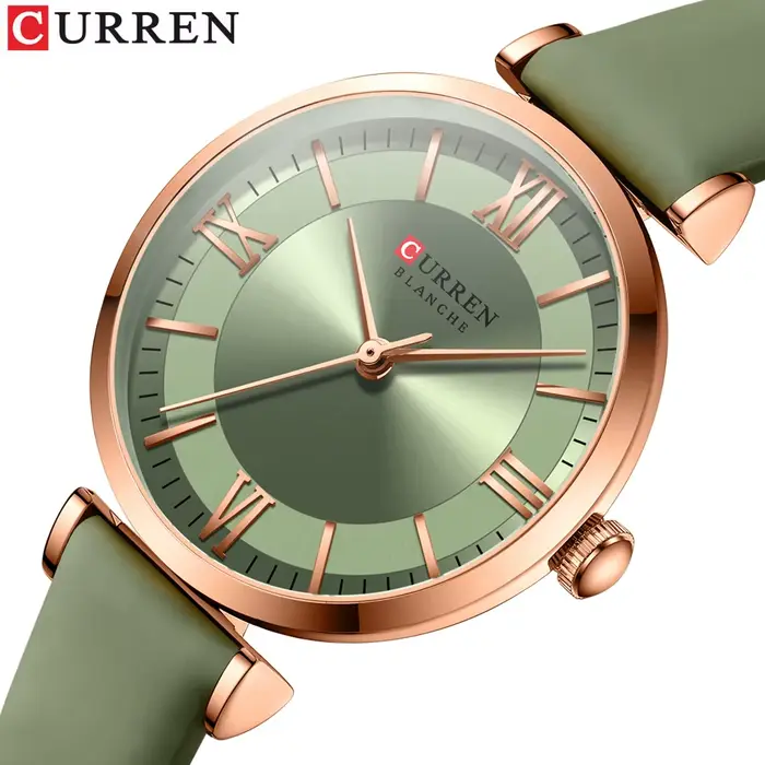 Montre Curren Quartz en cuir pour femme élégante avec multiple couleurs pour diverses occasions