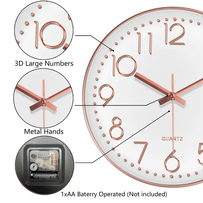 Horloge murale minimaliste en quartz
