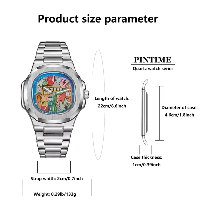 Montre-bracelet pour homme de haute qualité peinte à la main