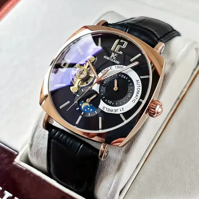 Montre mécanique pour homme tendance : une montre mécanique vintage élégante et polyvalente de grand