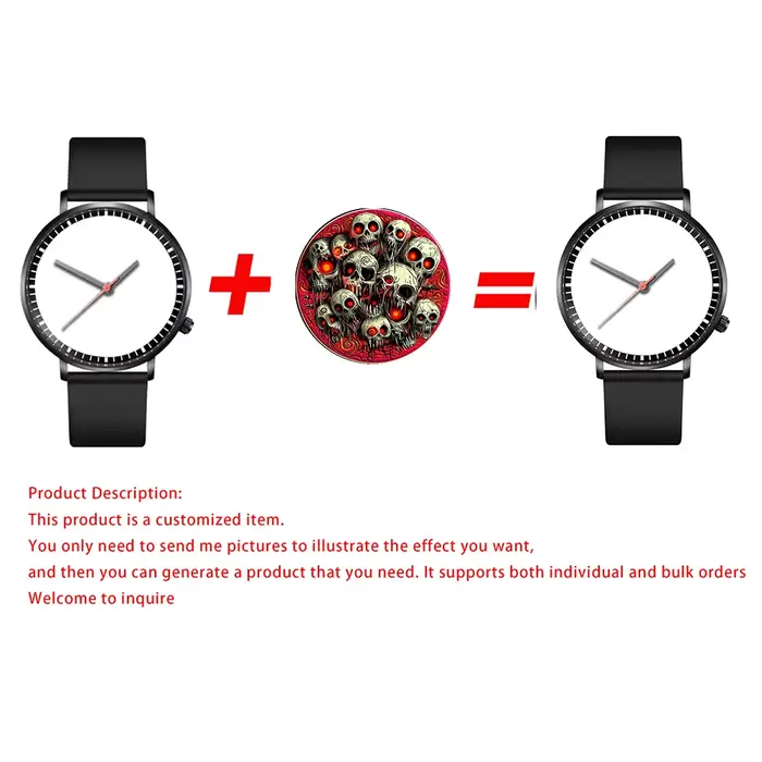 Montre personnalisée en quartz avec photo imprimée pour femmes, style mode et décontracté, résistante à l'eau, parfait pour toutes occasions