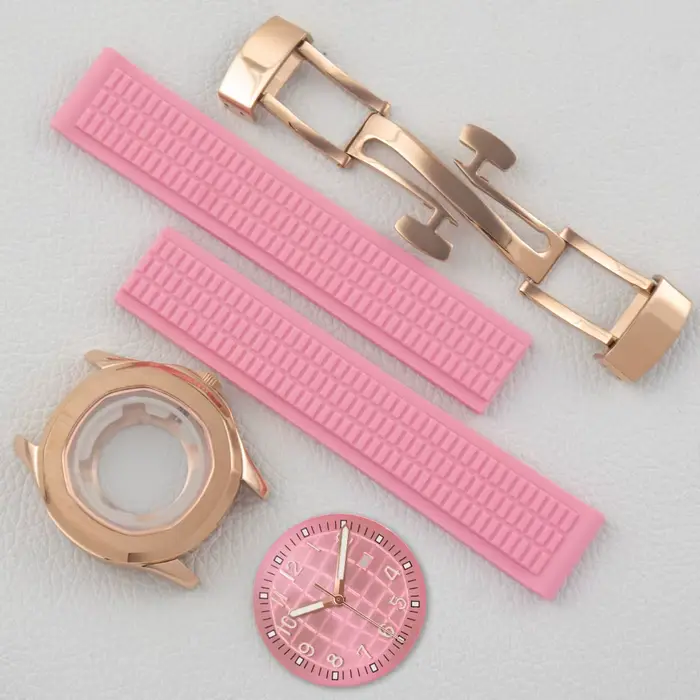 Boîtier de montre pour femme avec bracelet en caoutchouc pour AQUANAUT Nautilus