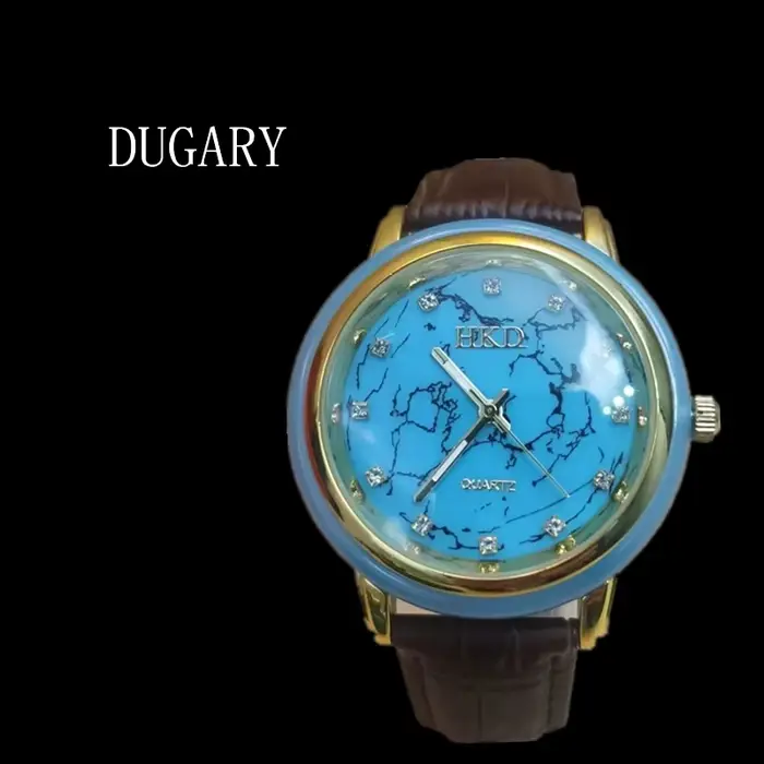 DUGARY-Montre à quartz étanche pour homme, montre-bracelet de santé ronde, lumineuse, cristal, mode,