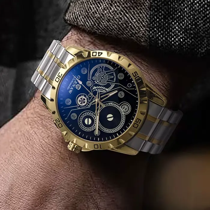 2025 nouvelles montres Glenaw engrenage mécanique tout Design lumineux Style en acier inoxydable montre
