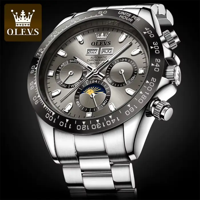 OLEVS 6654 montre de luxe pour hommes chronographe automatique mécanique montre-bracelet étanche lum