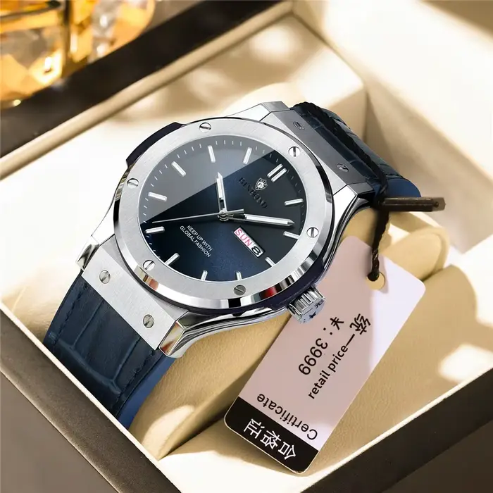 Montres-bracelets à quartz tendance, nouvelles montres automatiques sport en cuir pour homme, montre