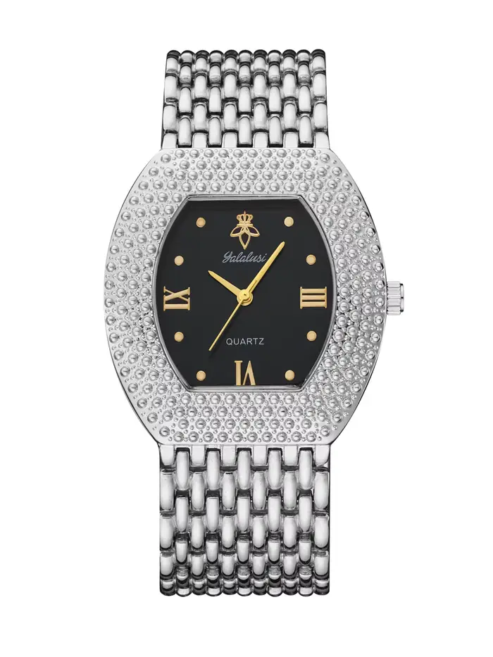 YaLaLuSi Montre élégante pour femmes, de style rétro, en forme de seau, avec un bracelet en acier et