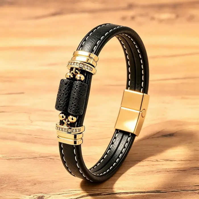 Bracelet de luxe en œil de tigre pour homme
