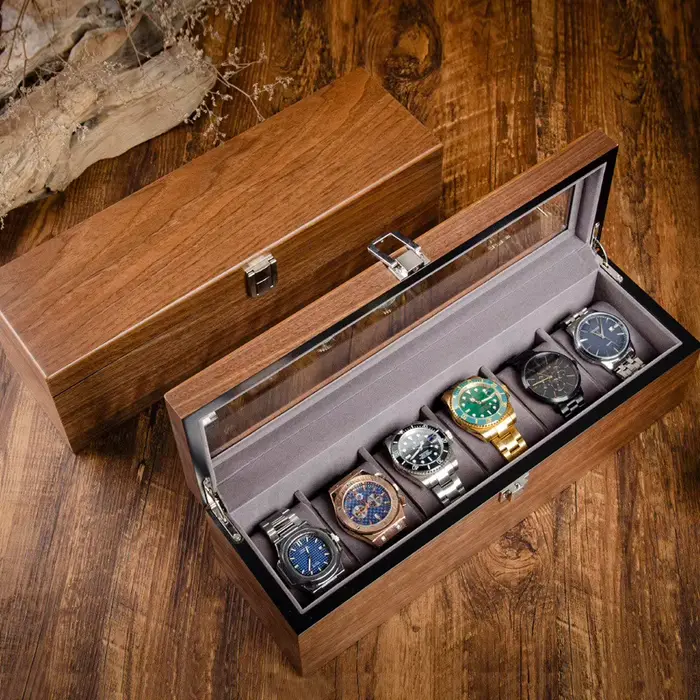 Boîte de montre en bois boîtier