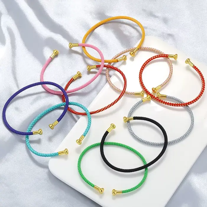 ZHUKOU fil de cuivre Bracelet à extrémité ouverte Vintage Hip Hop tissage