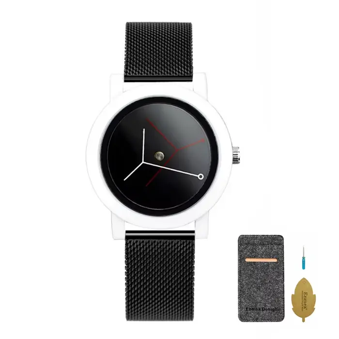 Nouvel An Enmex design créatif montre-bracelet neutre concept de branche bref hit couleur simple vis