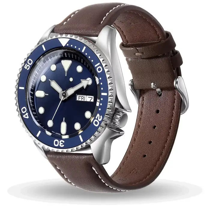 Bracelet de montre en cuir véritable de grain supérieur