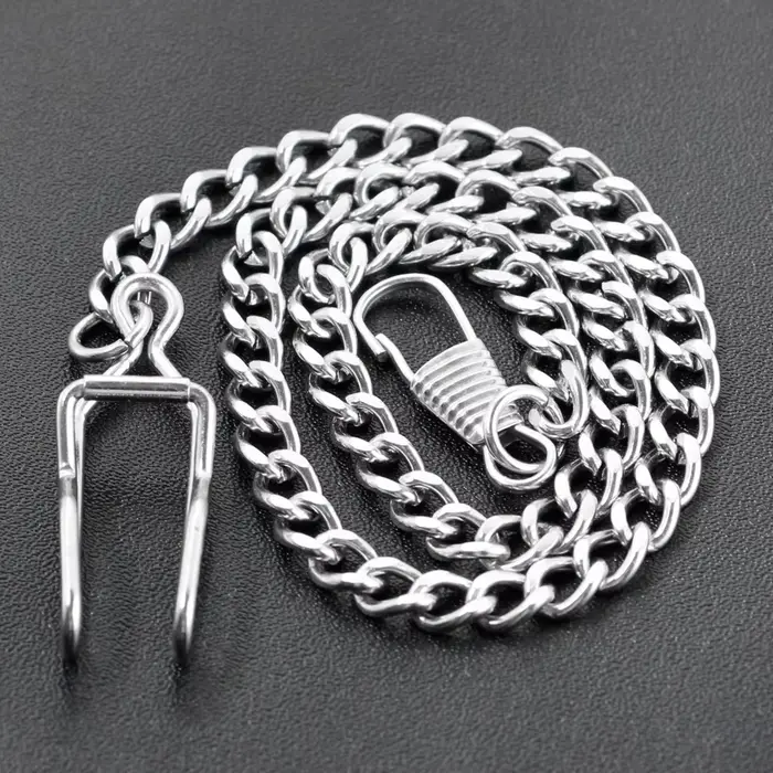 Chaîne de montre de poche en argent de luxe Vintage