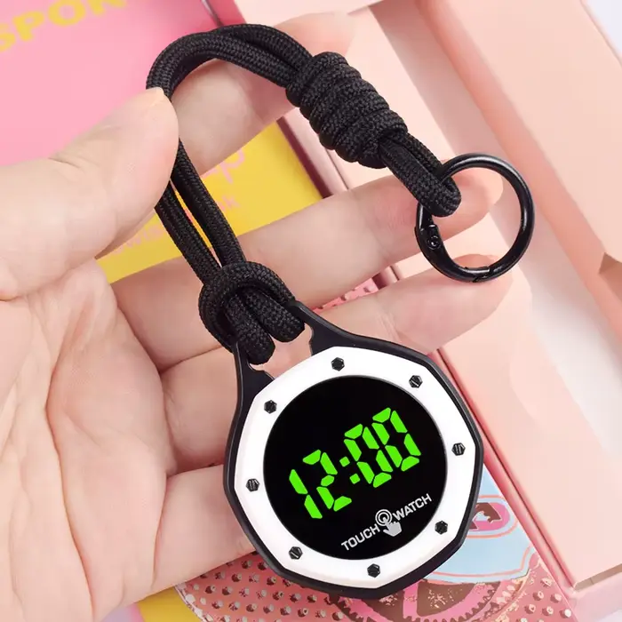 Nouvelle montre de poche tendance, mouvement octogonal, écran tactile, montre électronique couleur b