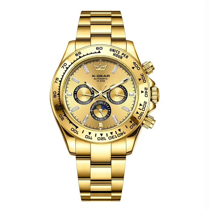 Panda Eye Montre mécanique automatique pour homme avec lunette en céramique Trois yeux Six aiguilles étanche lumineuse