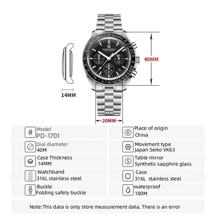 PAGANI DESIGN 2026 nouvelle lune montres pour hommes montre à Quartz de luxe