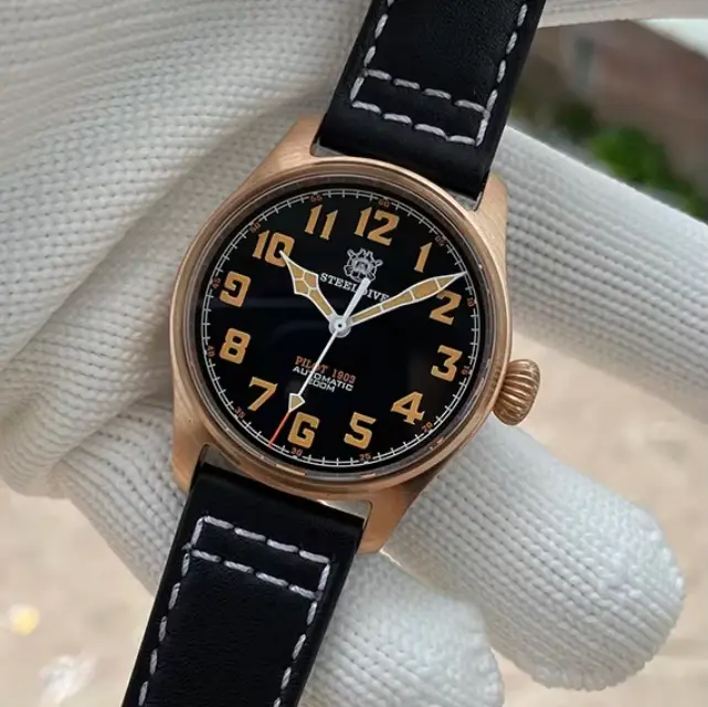 Montre Steeldive en bronze automatique pour hommes résistante à l'eau pour plongée et occasions spéciales