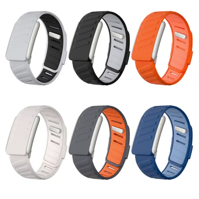 Bracelet de montre sportif en silicone double couleur avec cadre métallique pour Whoop 5.0 occassions sportives et mode