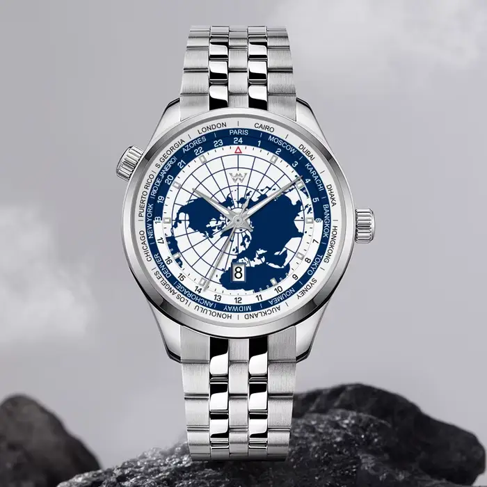 Montre mécanique automatique WM Watch World Time pour hommes