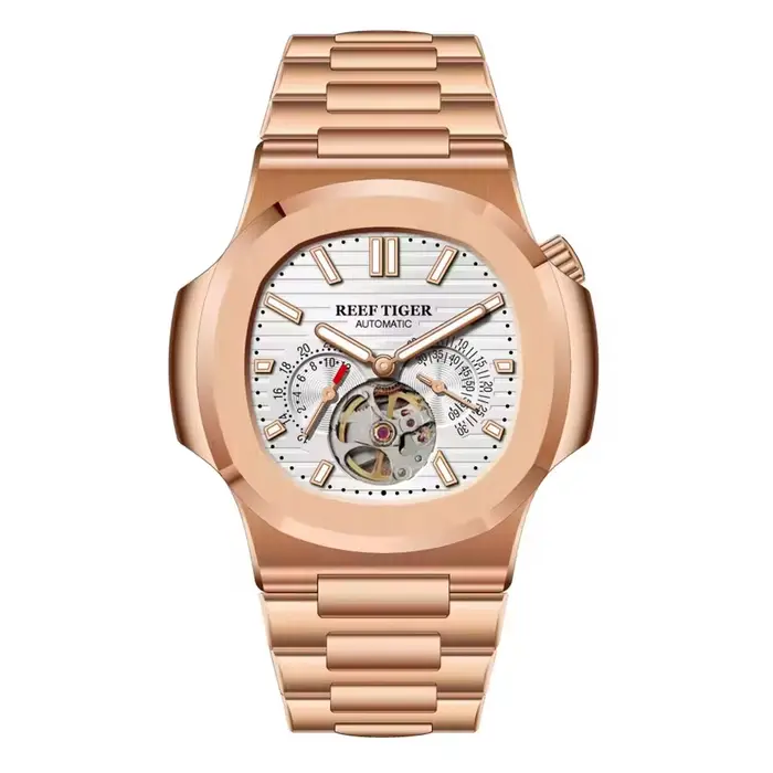 Récif tigre hommes montre automatique de luxe 44mm carré mécanique montre-bracelet saphir lumineux s