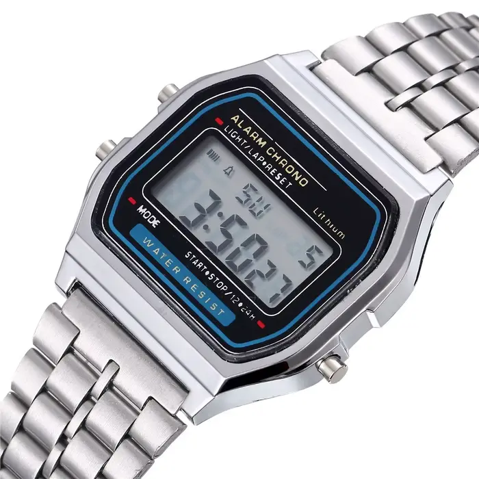 Montre numérique LED de luxe pour hommes montre-bracelet électronique