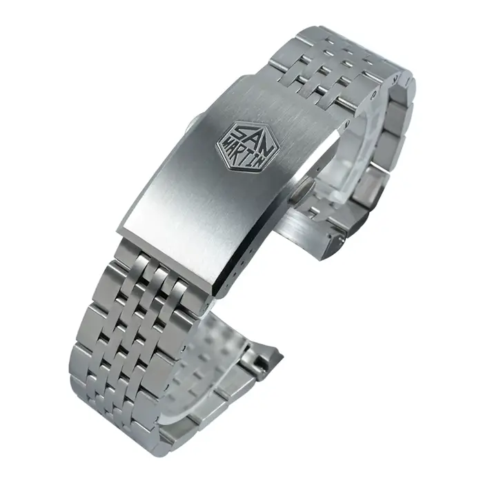 San Martin Bracelet en acier brossé Bracelet de montre en acier inoxydable 316L 20mm pour hommes Bra