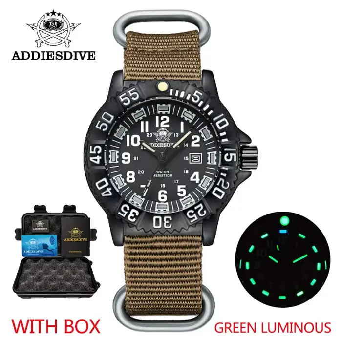 Montre-bracelet à Quartz Seaknight Style Militaire Élégant pour Hommes Occasions Spéciales Robuste et Lumineuse