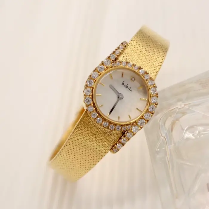 Montre Médiévale Vintage en Diamant pour Femme, Horloge Dorée, Haute Quartz, Rétro, Indépendance de