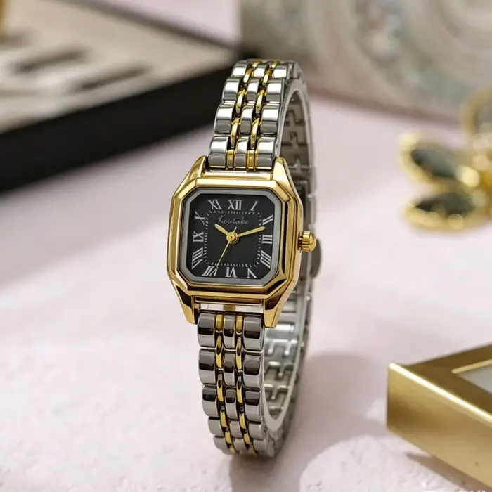 Montre carrée à cadran romain pour femme