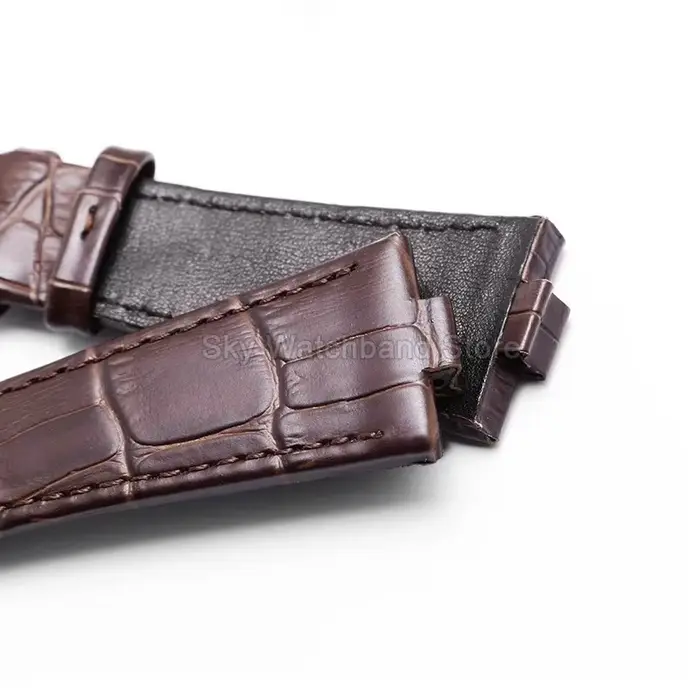 Pour Vacheron Constantin série outre-mer Bracelet de montre en cuir de vachette véritable 47450 49150 47040V