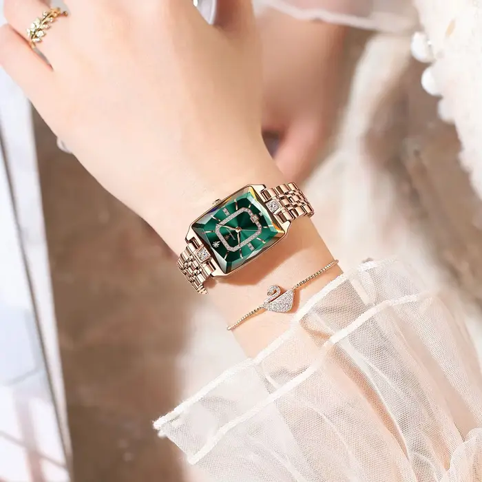 Montre en acier inoxydable POEDAGAR avec fonction de date automatique et résistance à l'eau pour femmes, élégante et polyvalente pour diverses occasions