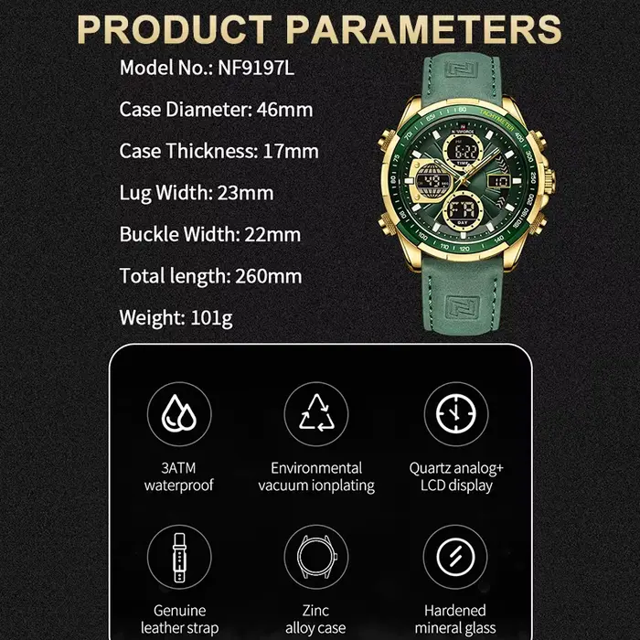 Nouveau NAVIFORCE montres pour hommes en cuir
