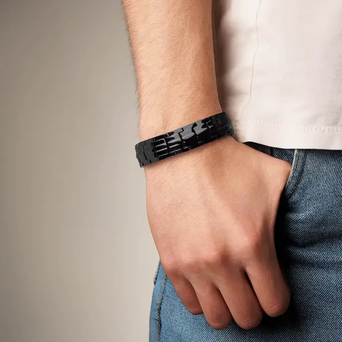 ARADOO Bracelet en titane pur de haute qualité pour hommes et femmes