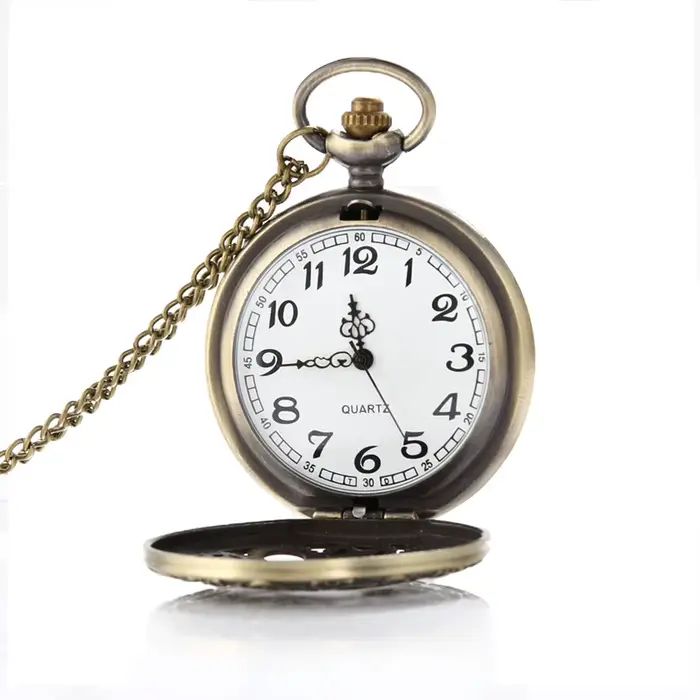 Montre de poche à quartz vintage pour hommes et femmes