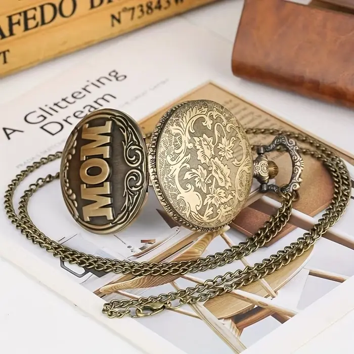 Montre de poche vintage en bronze pour femmes style fashion casual cadeau anniversaire ocassions spéciales résistante à l'eau non résistante à l'eau design intemporel élégance sophistiquée