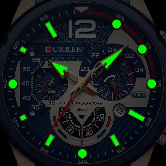 CURREN nouveau vert hommes montres haut de gamme de luxe en acier inoxydable montre à Quartz