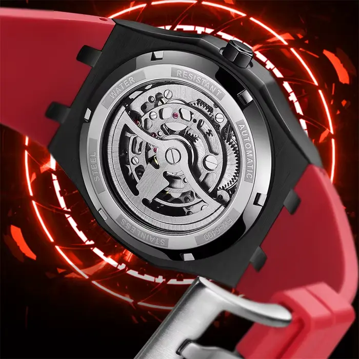 Mark Fairwhal 6400 montre automatique pour hommes mouvement mécanique squelette Tonneau montre-bracelet étanche horloge