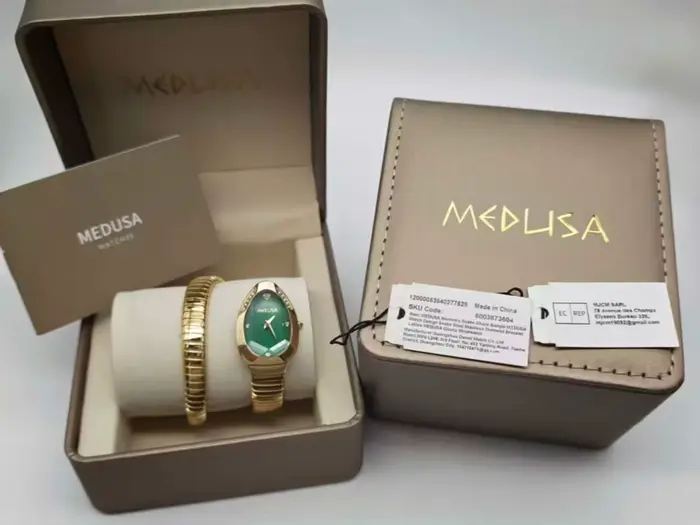 Montre MEDUSA 2026 : Nouveau bracelet en acier inoxydable 316L de haute qualité, montre-bracelet serpent élégante