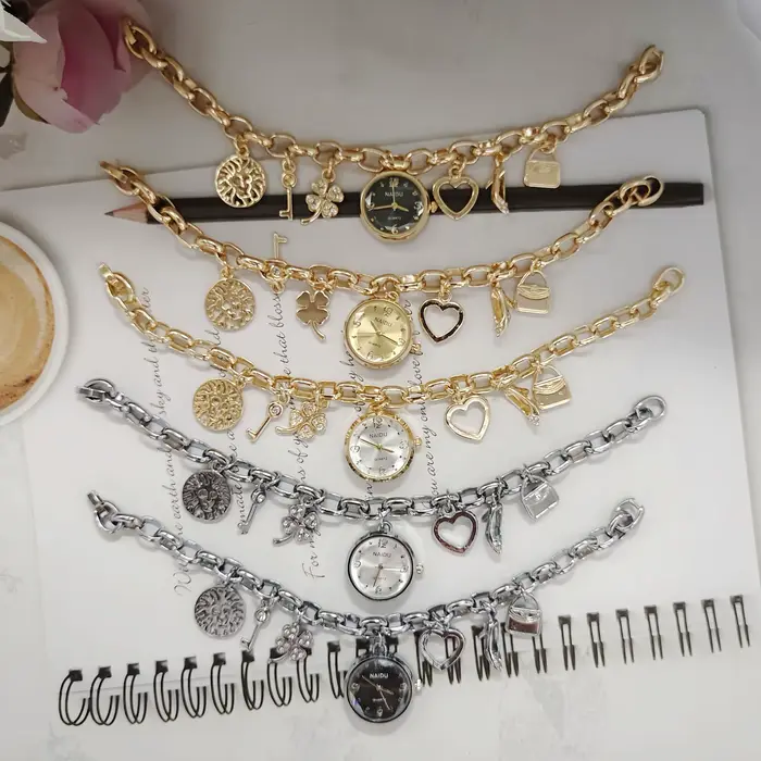 Montre à maillons de chaîne pour femmes