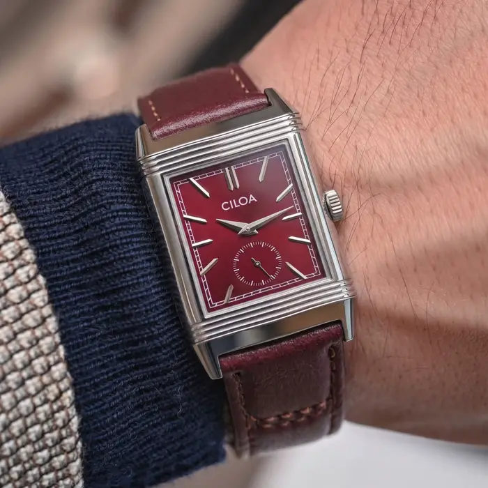 Montre-bracelet CILOA Quartz Carrée Rétro Élégante pour Homme Occasions Spéciales