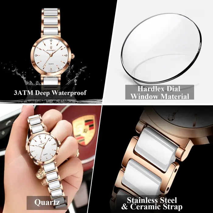 POEDAGAR Montre Femme Originale de Luxe Étanche en Acier Inoxydable Montre-Bracelet pour Dames Mode Exquise Montres à Quartz pour Femmes Reloj