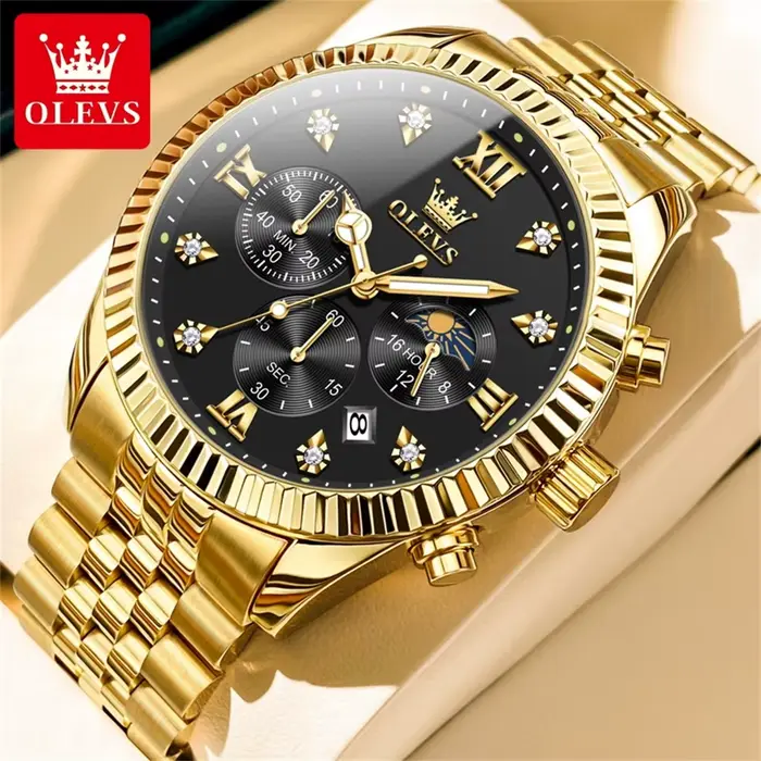 Montre pour homme OLEVS 2932, vente chaude, montre de luxe en acier inoxydable, chronographe, calend