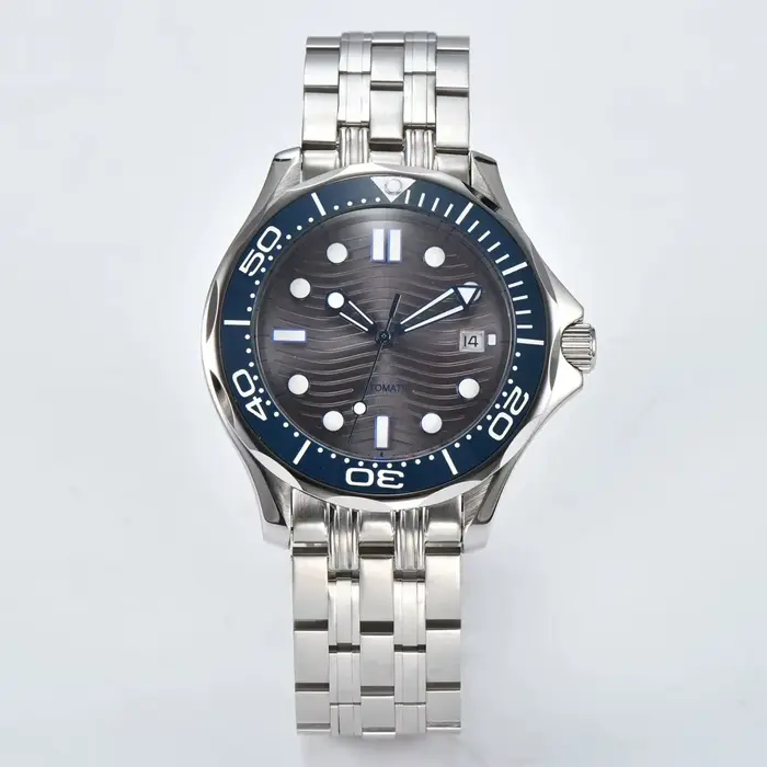 Nouvelle montre automatique de luxe pour hommes, 41mm, cadran noir ondulé, acier inoxydable, mouveme