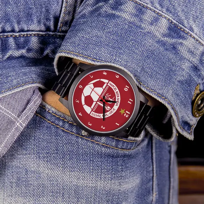 Montre Vintage HAPOEL BEER-SHEVA pour Homme Or Rose Cadran Football Montres à Quartz Occasions Spéciales Cadeau Argent