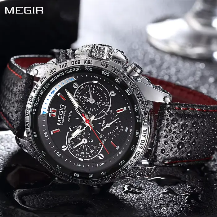 MEGIR Nouvelle montre à quartz multifonctionnelle pour homme